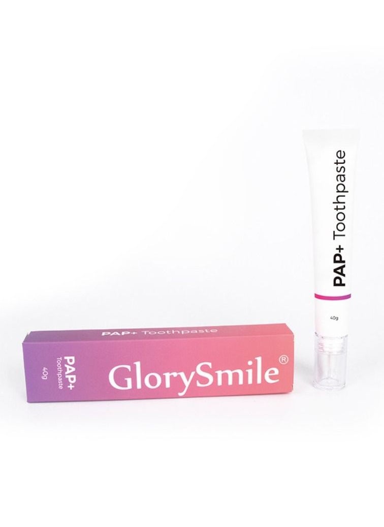 GlorySmile - PAP+ Teeth Whitening Toothpaste PAP+ Formula Infused Remove Tough Stains Detoxifies Mouth & Freshens Breath Organic Oral Cleaning Toothpaste Unisex 40g - Image 1