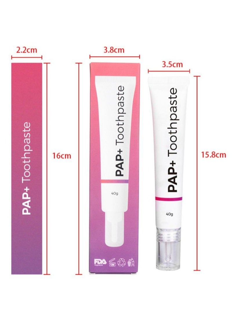 GlorySmile - PAP+ Teeth Whitening Toothpaste PAP+ Formula Infused Remove Tough Stains Detoxifies Mouth & Freshens Breath Organic Oral Cleaning Toothpaste Unisex 40g - Image 1
