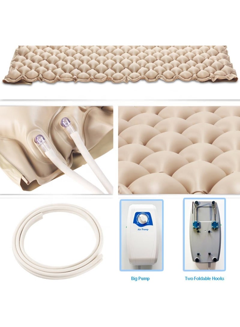 Alternating Air Pressure Mattress Topper with Quiet Pump, Waterproof Medical Grade Air Mattress Pad for Home Care, Adjustable Pressure Relief Cushion, Supports up to 300 lbs - Image 2