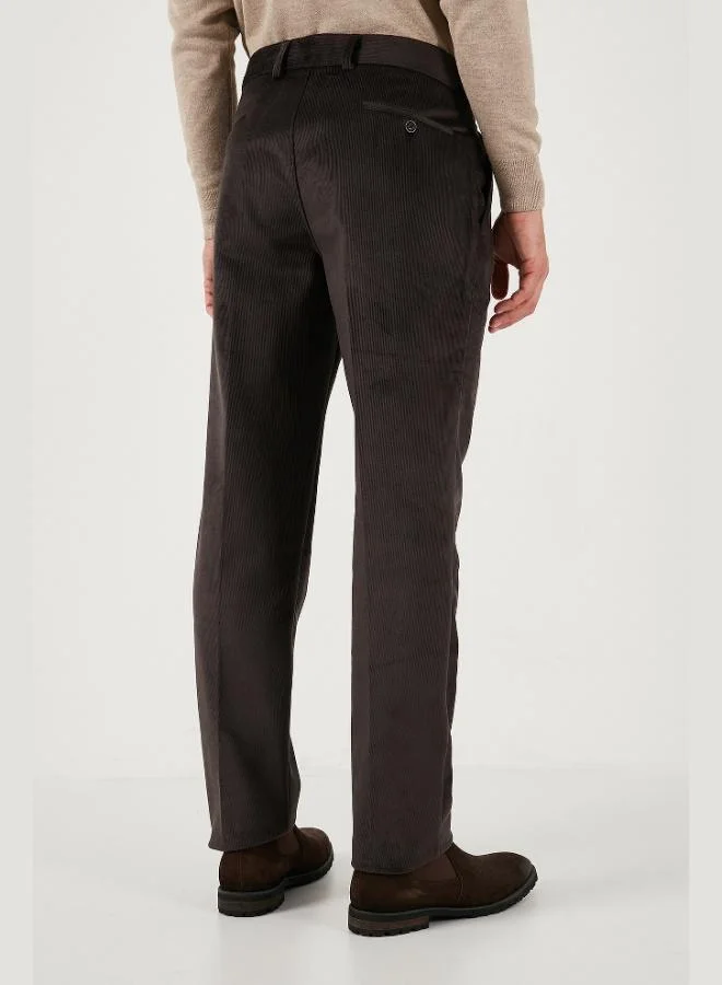 Buratti  Buratti Normal Waist Regular Fit Straight Leg Velvet Trousers Men's VELVET TROUSERS 645MERLIN for Men | Best Price UAE