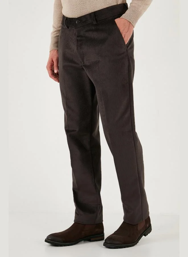 Buratti  Buratti Normal Waist Regular Fit Straight Leg Velvet Trousers Men's VELVET TROUSERS 645MERLIN for Men | Best Price UAE