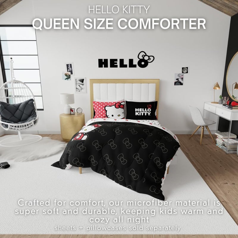 Franco Collectibles Hello Kitty Bedding Super Soft Cozy Microfiber Reversible Comforter  Queen  (Officially Licensed Product) - Image 2