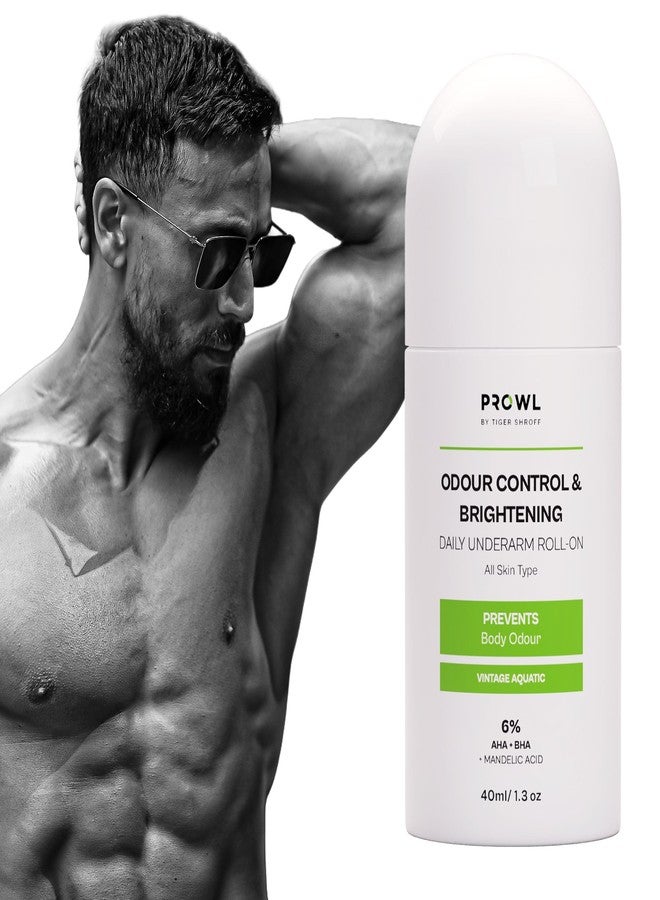 PROWL by Tiger Shroff 6% AHA BHA Mandelic Acid Underarm Roll On For Man | Brightens Dark Underarms | Long Lasting Antiperspirant Odour Control Rollon | Non-Sticky | Vintage Aquatic, 40ml - Image 2