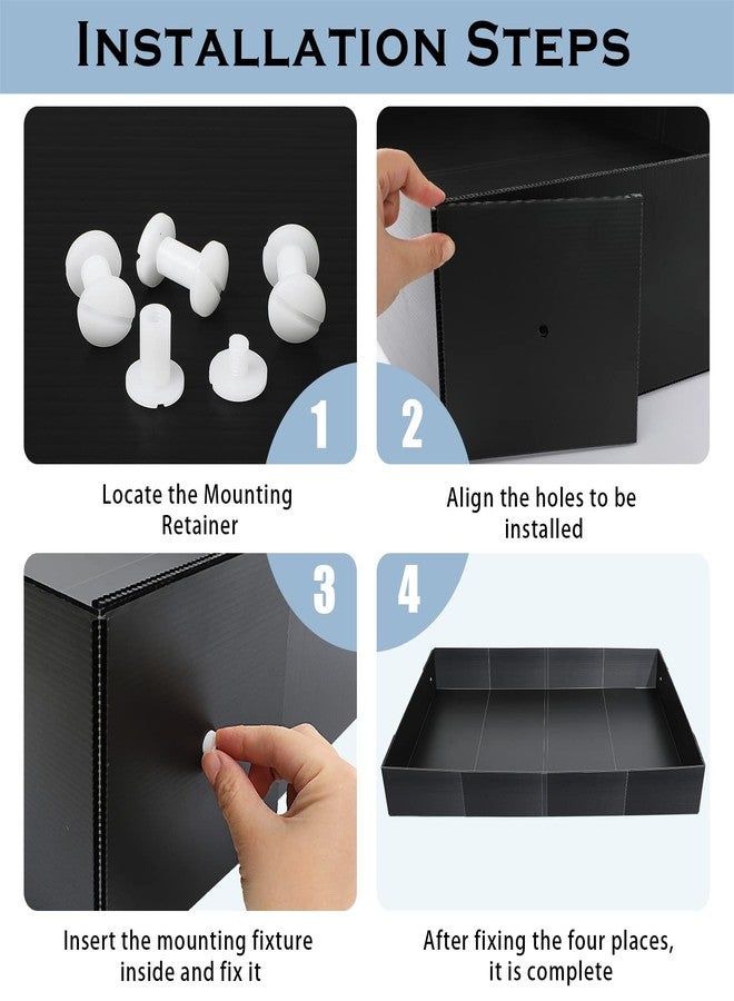 Geelin 55 × 27 Inches Black Corrugated Plastic Cage Liners Base 2 x 4 Panel Size Guinea Pig Cage Liner Waterproof Mat Hedgehogs Rabbits Bunny Small Animals Tray - Image 5