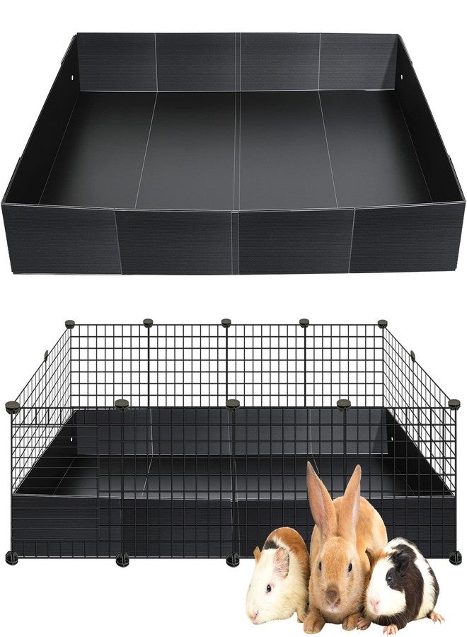 Geelin 55 × 27 Inches Black Corrugated Plastic Cage Liners Base 2 x 4 Panel Size Guinea Pig Cage Liner Waterproof Mat Hedgehogs Rabbits Bunny Small Animals Tray - Image 1