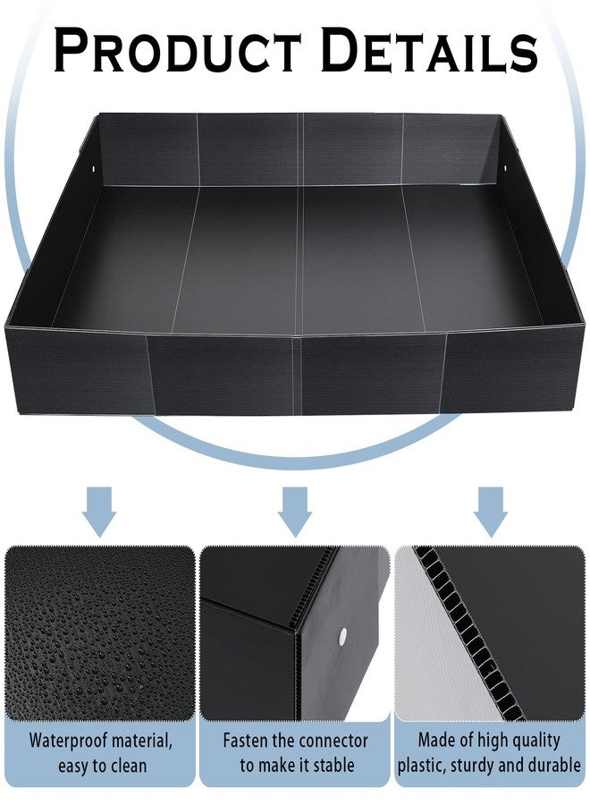 Geelin 55 × 27 Inches Black Corrugated Plastic Cage Liners Base 2 x 4 Panel Size Guinea Pig Cage Liner Waterproof Mat Hedgehogs Rabbits Bunny Small Animals Tray - Image 3