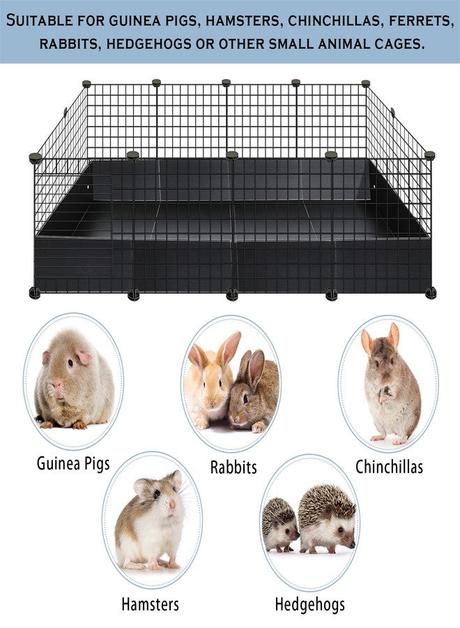 Geelin 55 × 27 Inches Black Corrugated Plastic Cage Liners Base 2 x 4 Panel Size Guinea Pig Cage Liner Waterproof Mat Hedgehogs Rabbits Bunny Small Animals Tray - Image 4
