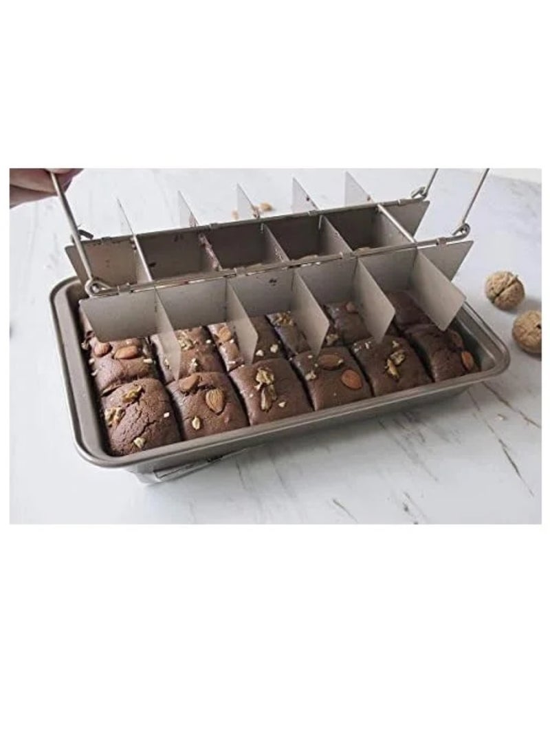 Pan, Non Stick Brownie Pans With Dividers, 18 Pre-slice Brownie Baking Tray, Carbon Steel Bakeware for Oven Baking 12 X 8 X 2 Inches - Image 2