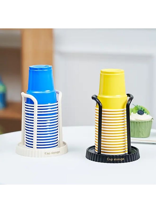 Cream Color 2 Pack Disposable Paper Cup Holder Organizer For Bathroom Sink Counter Bar Office Kitchen - Image 4