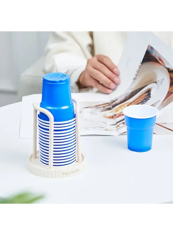 Cream Color 2 Pack Disposable Paper Cup Holder Organizer For Bathroom Sink Counter Bar Office Kitchen - Image 5