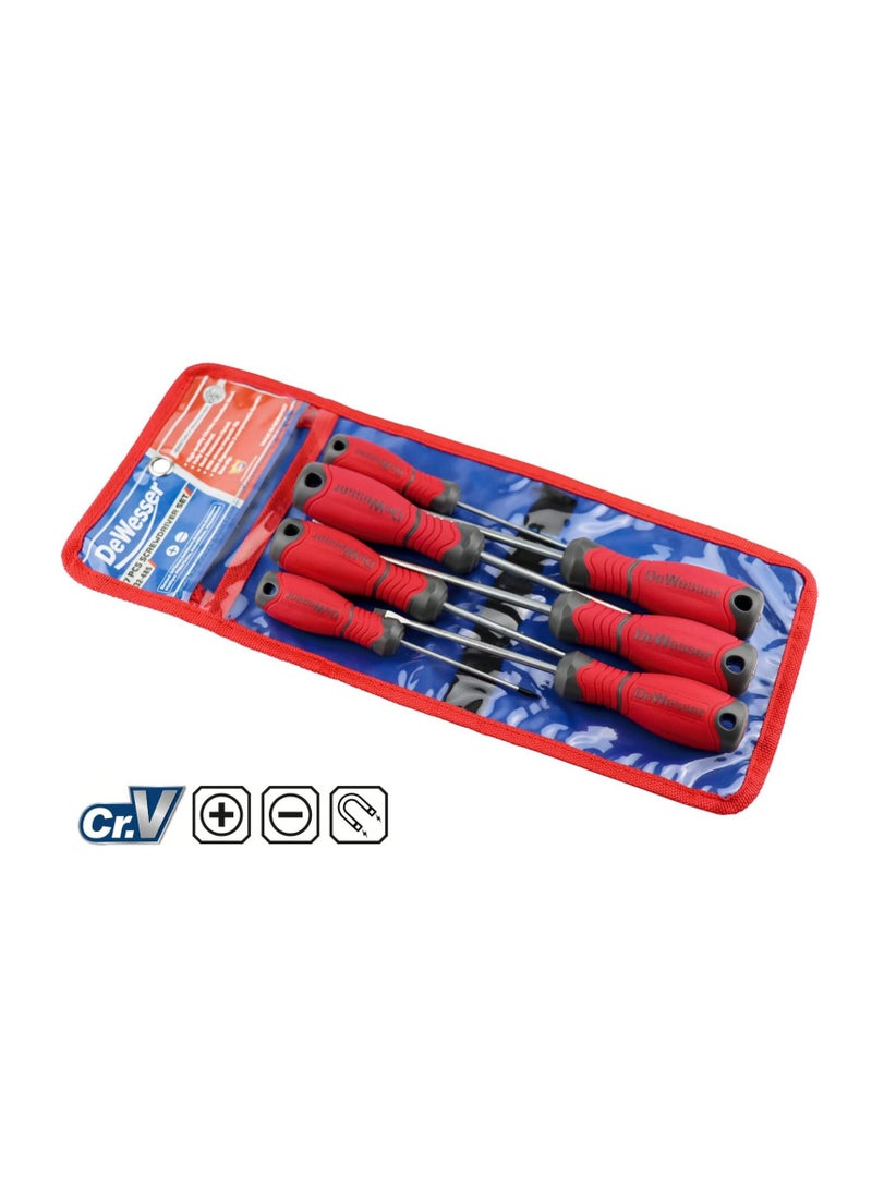 DeWesser 32-485 Magnetic Screwdriver Set – 7 PCS Cr-V Steel Precision Tools with Comfortable Grip