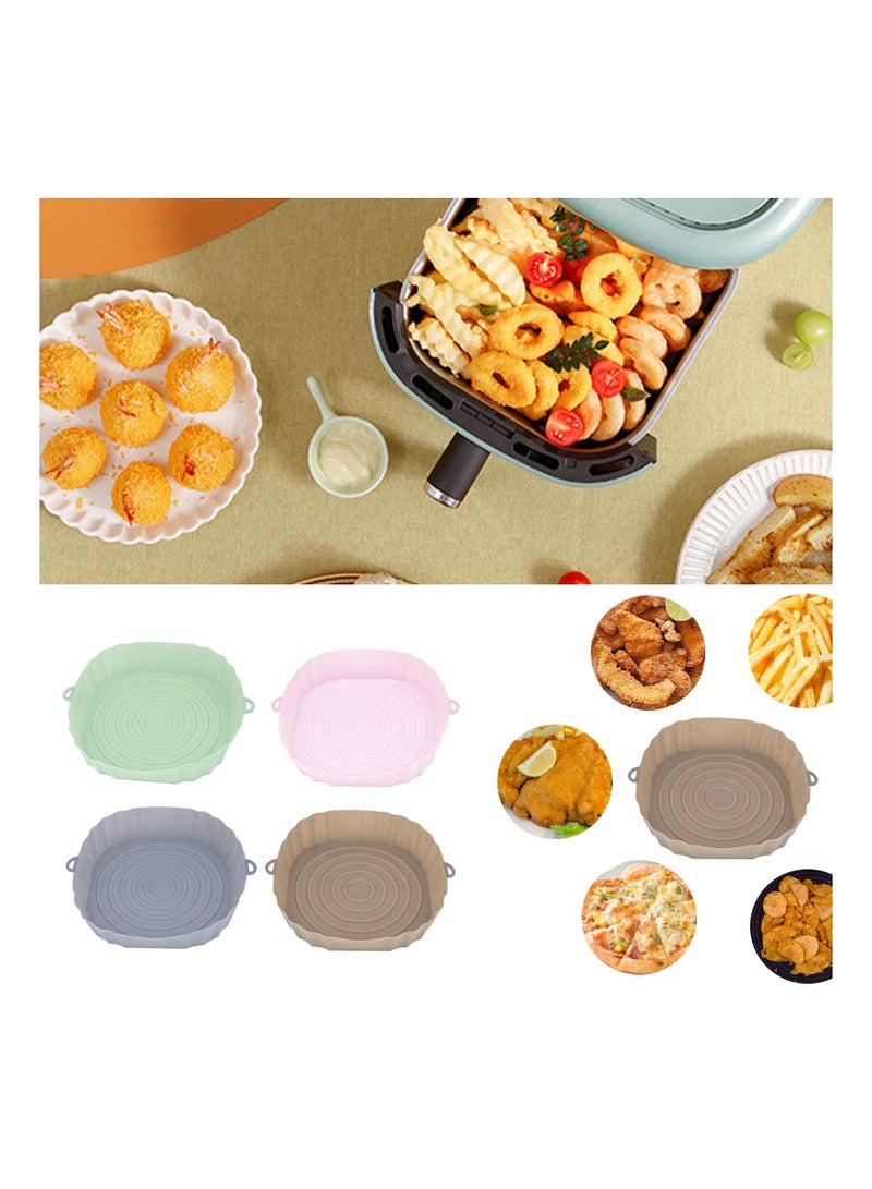 Meetion 4pcs Silicone Air Fryer Basket Oven Mold Baking Tray Reusable Pan Liner Accessories - Image 5