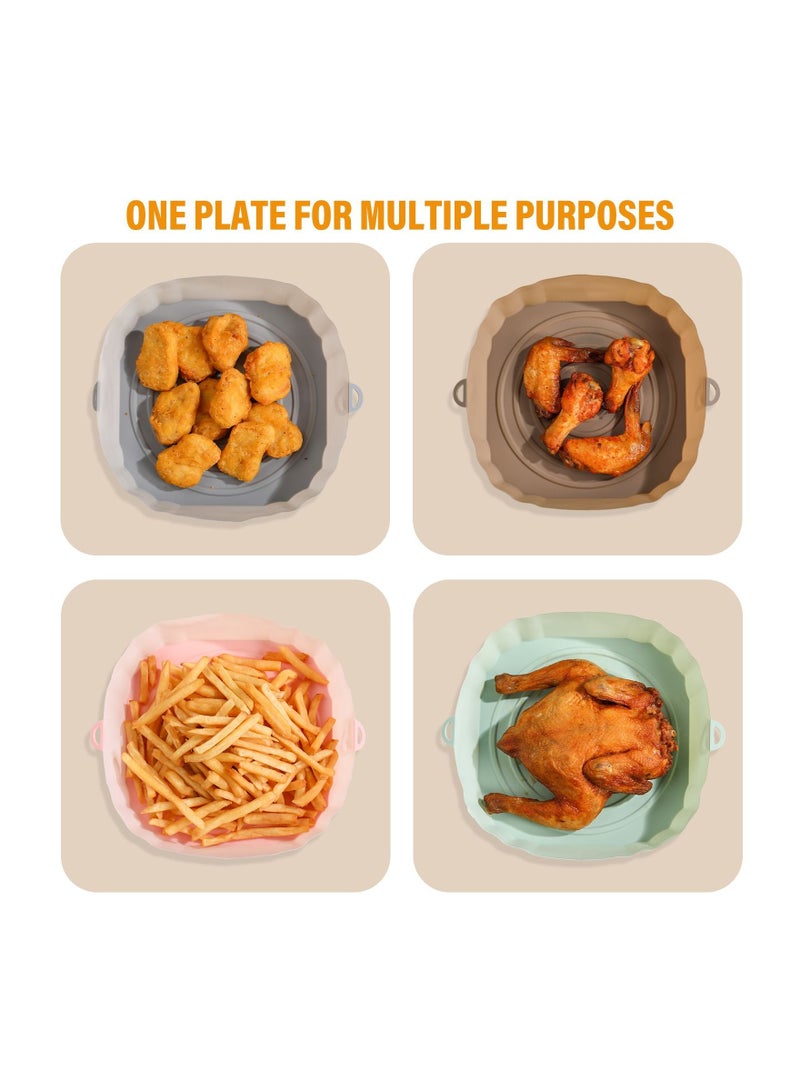 Meetion 4pcs Silicone Air Fryer Basket Oven Mold Baking Tray Reusable Pan Liner Accessories - Image 2