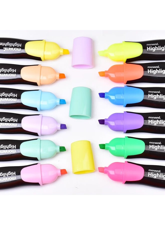 Monami 【Back To School Essential】Monami Highlighter Student Square Head Highlighter Marker Pen Note Pen Hand Account Pen 6 Colors Set 06020Z06 - Image 1