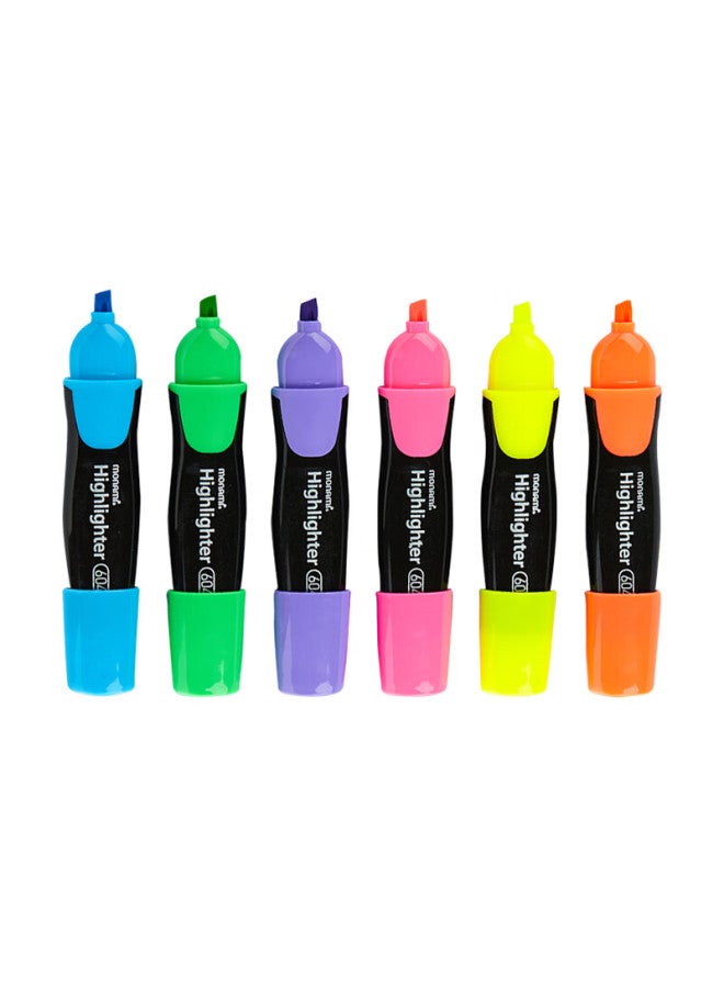 Monami 【Back To School Essential】Monami Highlighter Student Square Head Highlighter Marker Pen Note Pen Hand Account Pen 6 Colors Set 06020Z06 - Image 2