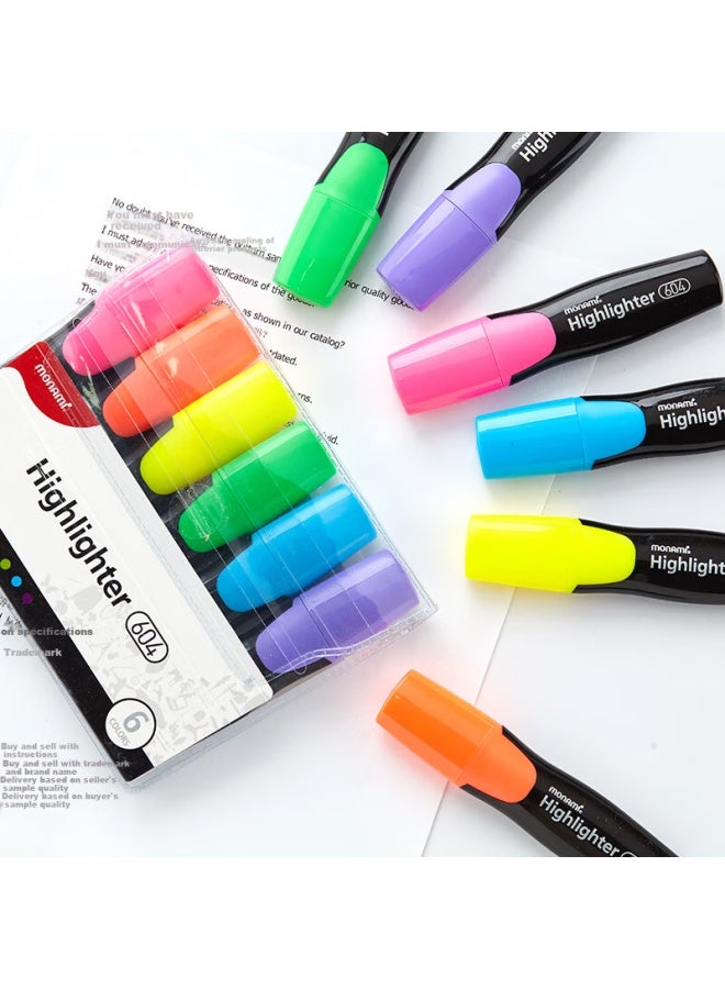 Monami 【Back To School Essential】Monami Highlighter Student Square Head Highlighter Marker Pen Note Pen Hand Account Pen 6 Colors Set 06020Z06 - Image 5