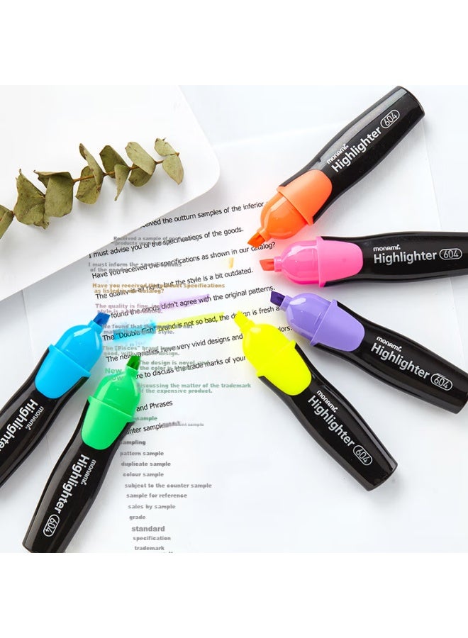 Monami 【Back To School Essential】Monami Highlighter Student Square Head Highlighter Marker Pen Note Pen Hand Account Pen 6 Colors Set 06020Z06 - Image 4