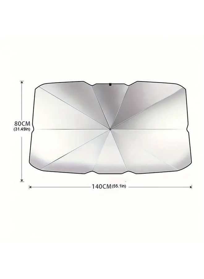 Black UV Resistant Foldable Car Sunshade for SUV Off Road Vehicle Windshield Protector - Image 4