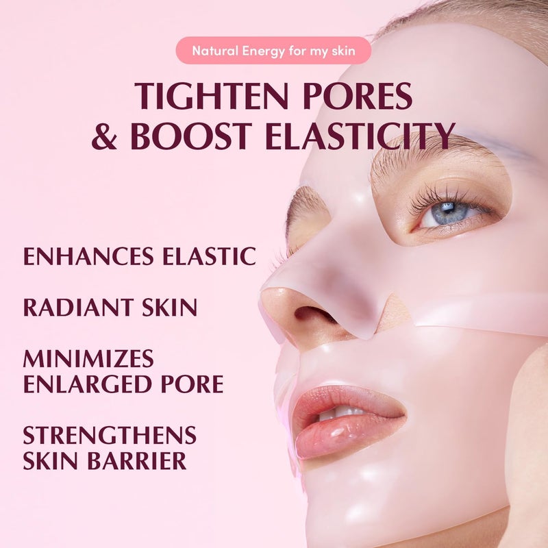 eqqualberry Collagen Pore-Tight Up Mask - PDRN & Low Molecular Collagen for Pore Minimizing and Firming | Korean Collagen Face Mask for Glass Skin, 4 Sheets, 1.01 OZ. - Image 4