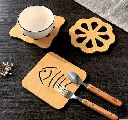 Gopinath Autolink Gopinath Autolink Non-Slip Bamboo Trivets Pot Mat for Kitchen,Cup Mat Tea Coaster Dining Table Accessorris,Hot Pan Pads (Set of 6) - Image 4