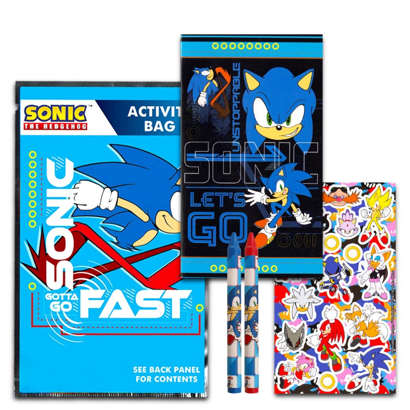 Sonic The Hedgehog Sonic Birthday Party Favors Set - Bundle with 24 Play Packs | Mini Coloring Books, Stickers, and More for Goodie Bags (Sonic Party Supplies) - Image 2