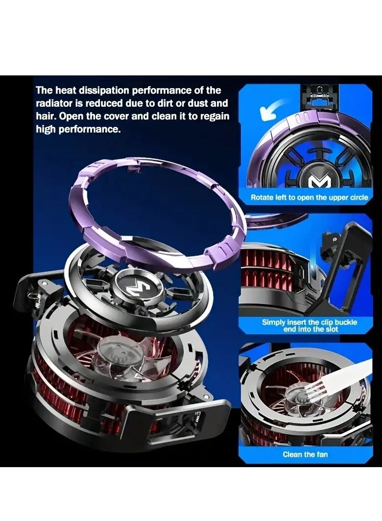 MEMO Magnetic Phone Cooling Fan Case - Portable ABS Radiator with RGB Light, Super Silent Operation, Rapid Cooling, Compatible with iPhone 15 Pro Max, Xiaomi 14, Samsung, OnePlus, POCO - USB-Powered Mobile Radiator, Phone Cooling Accessory | Sleek Gadget Case | Magnetic Attachment Feature - Image 5