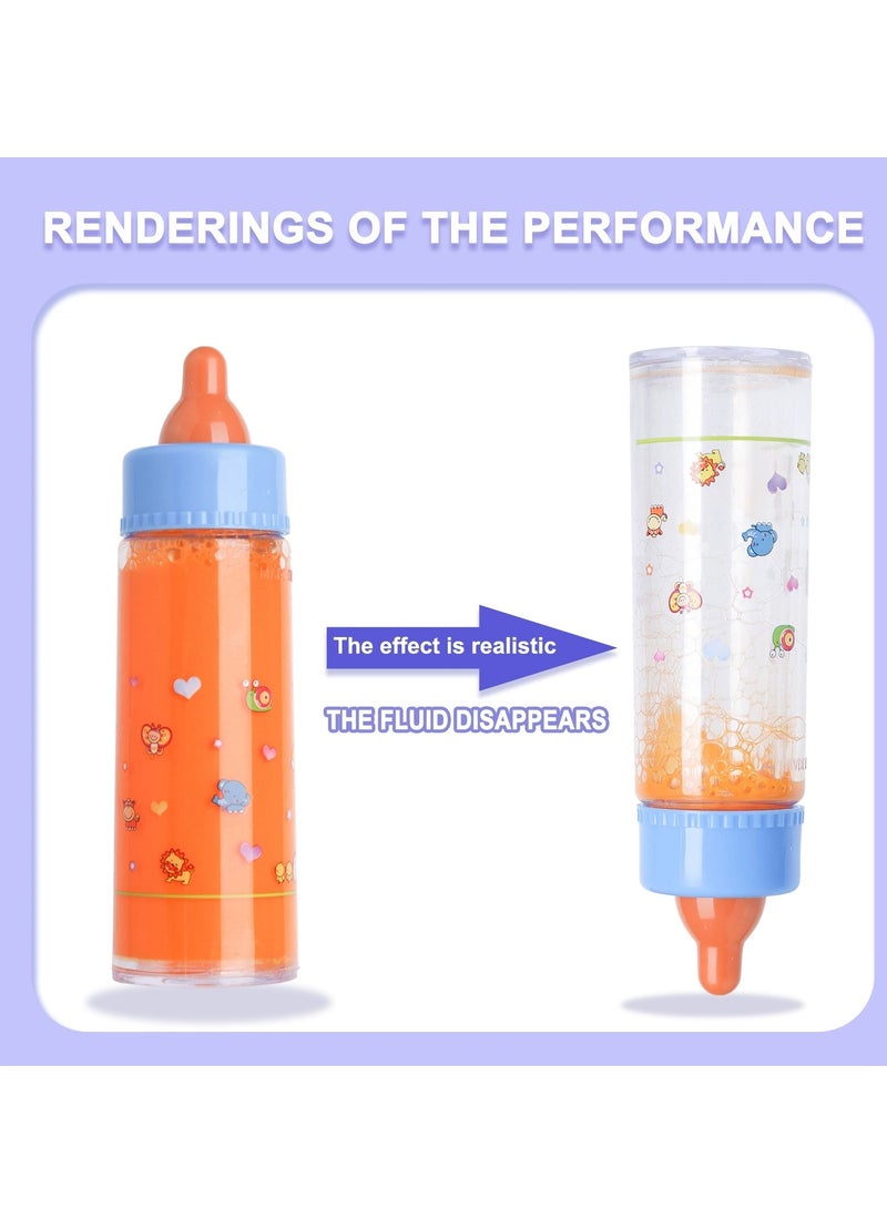DURKU Baby Doll Bottles Accessories Set for Toddlers, Creative Pretend Play Disappearing Milk and Juice Bottles with Pacifier Doll Accessories for Toddler 3+ - Image 3