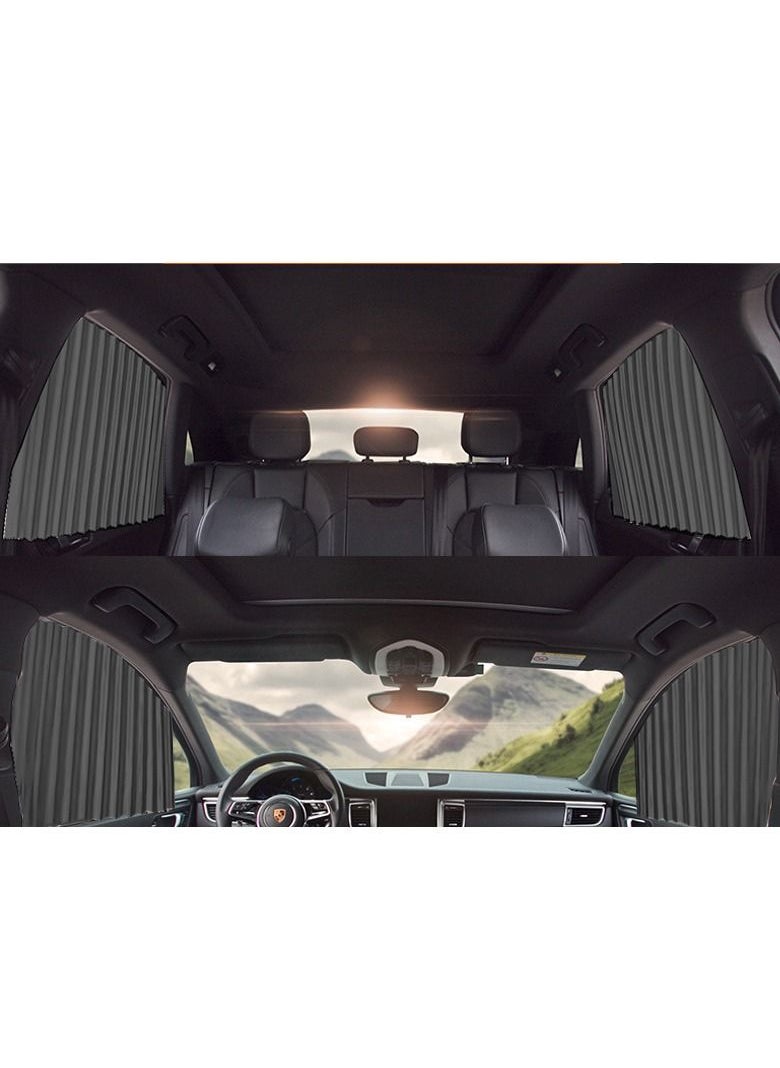 Generic 4 Piece Slidable Magnetic Car Side Window Sun Shade Curtain Black  - Image 1