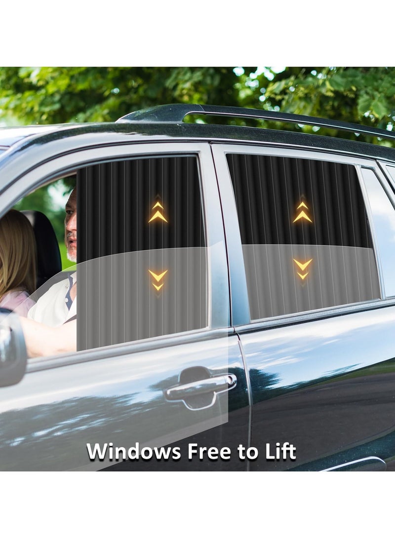 Generic 4 Piece Slidable Magnetic Car Side Window Sun Shade Curtain Black  - Image 2