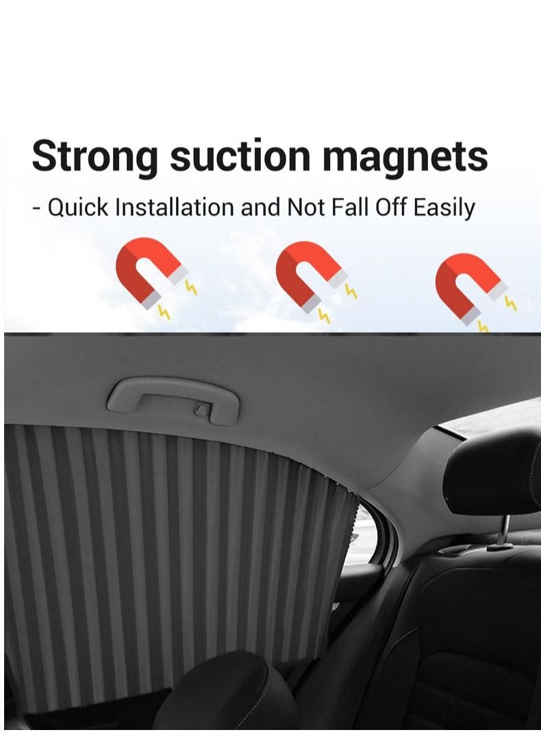 Generic 4 Piece Slidable Magnetic Car Side Window Sun Shade Curtain Black  - Image 5