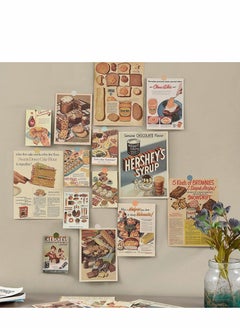 KASTWAVE 14pcs Vintage Food Pictorial Aesthetic Picture for Wall Collage,vintage Cream Art Collage Print Kit,aesthetic Picture Indie Room Decor, Room Decor Aesthetic Posters for  Girls Boys  - Image 1