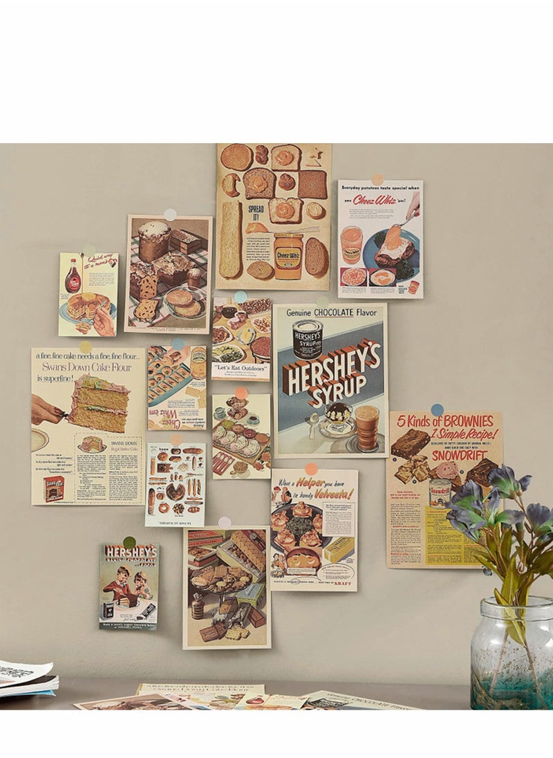 KASTWAVE - 14pcs Vintage Food Pictorial Aesthetic Picture for Wall Collage,vintage Cream Art Collage Print Kit,aesthetic Picture Indie Room Decor, Room Decor Aesthetic Posters for  Girls Boys - Image 1
