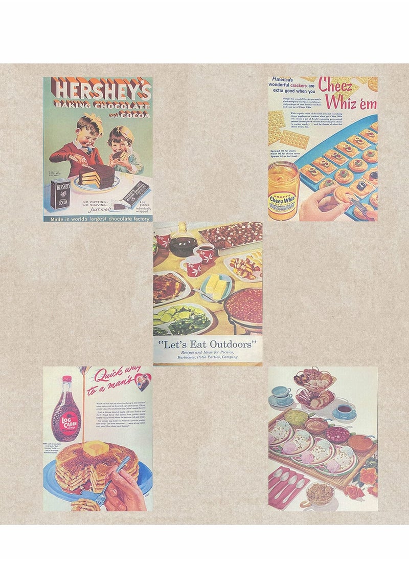 KASTWAVE - 14pcs Vintage Food Pictorial Aesthetic Picture for Wall Collage,vintage Cream Art Collage Print Kit,aesthetic Picture Indie Room Decor, Room Decor Aesthetic Posters for  Girls Boys - Image 1