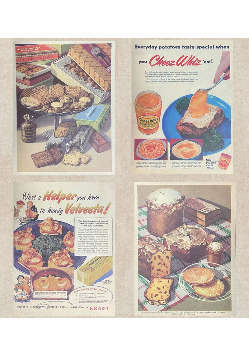 KASTWAVE - 14pcs Vintage Food Pictorial Aesthetic Picture for Wall Collage,vintage Cream Art Collage Print Kit,aesthetic Picture Indie Room Decor, Room Decor Aesthetic Posters for  Girls Boys - Image 1
