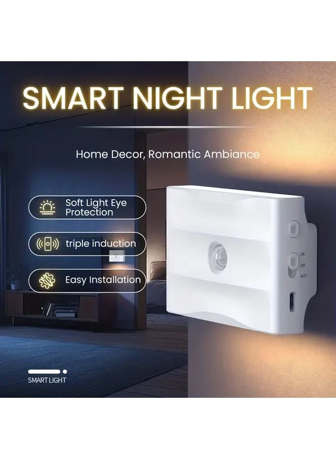 White Rechargeable Wireless Wall Sconce 360 Rotation Magnetic Mount USB Touch Control - Image 4