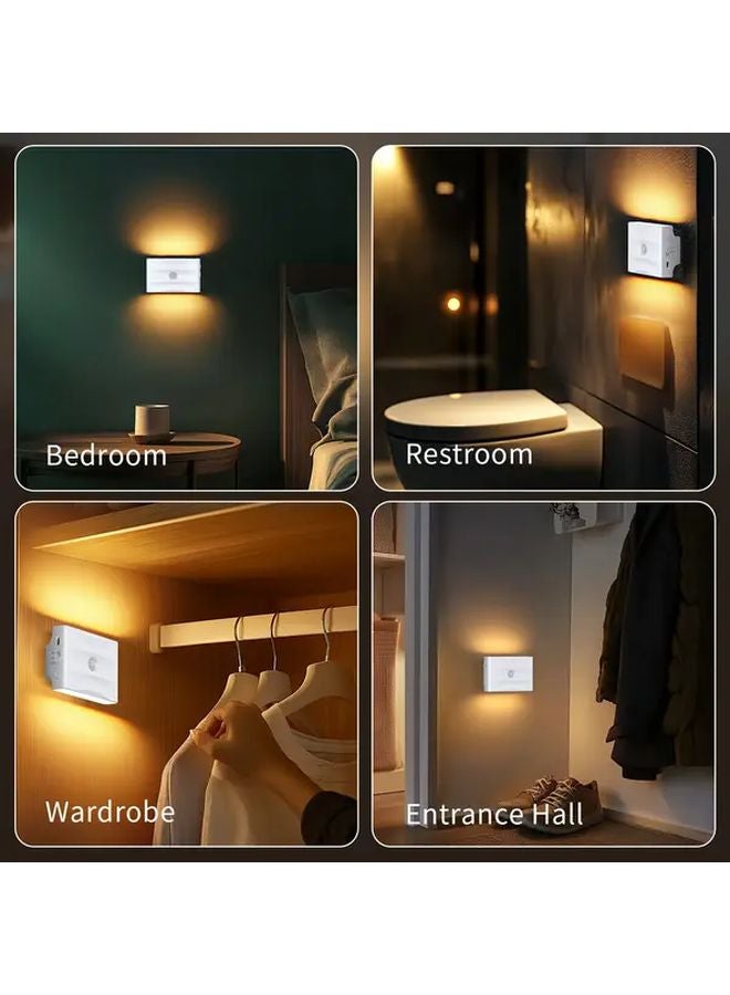 White Rechargeable Wireless Wall Sconce 360 Rotation Magnetic Mount USB Touch Control - Image 5
