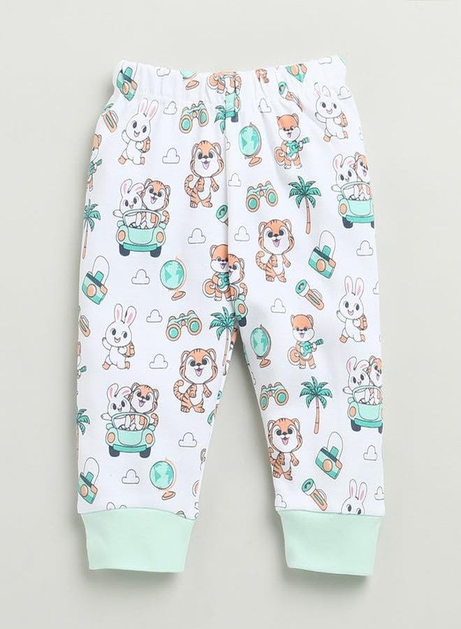 BUMZEE Baby Girls Cotton Full Sleeves Jabla & Pyjama Set White - 0-3 Months (Peb10231B-wht) - Image 4