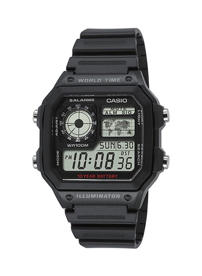 كاسيو ساعة يد كاباليرو رقمية طراز AE-1200WH-1AVEF - قياس 42 مم - لون أسود رجال - Image 1