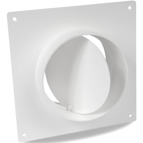 Repa Market 4 Inch Duct Connector Flange with Backdraft Damper – ABS Plastic Round Male Fit Vent Pipe Adapter – Wall Plate HVAC Exhaust & Intake Coupling – for Ventilation and Cooling Systems - Image 1