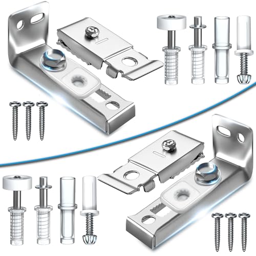 HELEMAN Closet Doors Bifold Door Hardware - 2 Pack Sliding Door Hardware Bi Folding Door Hardware Barn Pocket Repair Kits Includes Top and Bottom Brackets, Pivots with Guide Wheel for 1" to 1-3/8" Thick Doors - Image 1