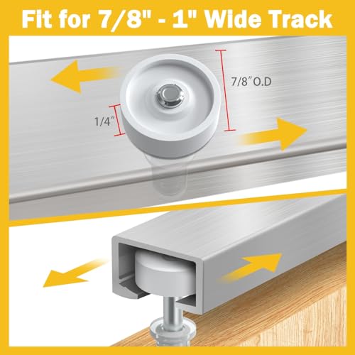 HELEMAN Closet Doors Bifold Door Hardware - 2 Pack Sliding Door Hardware Bi Folding Door Hardware Barn Pocket Repair Kits Includes Top and Bottom Brackets, Pivots with Guide Wheel for 1" to 1-3/8" Thick Doors - Image 4