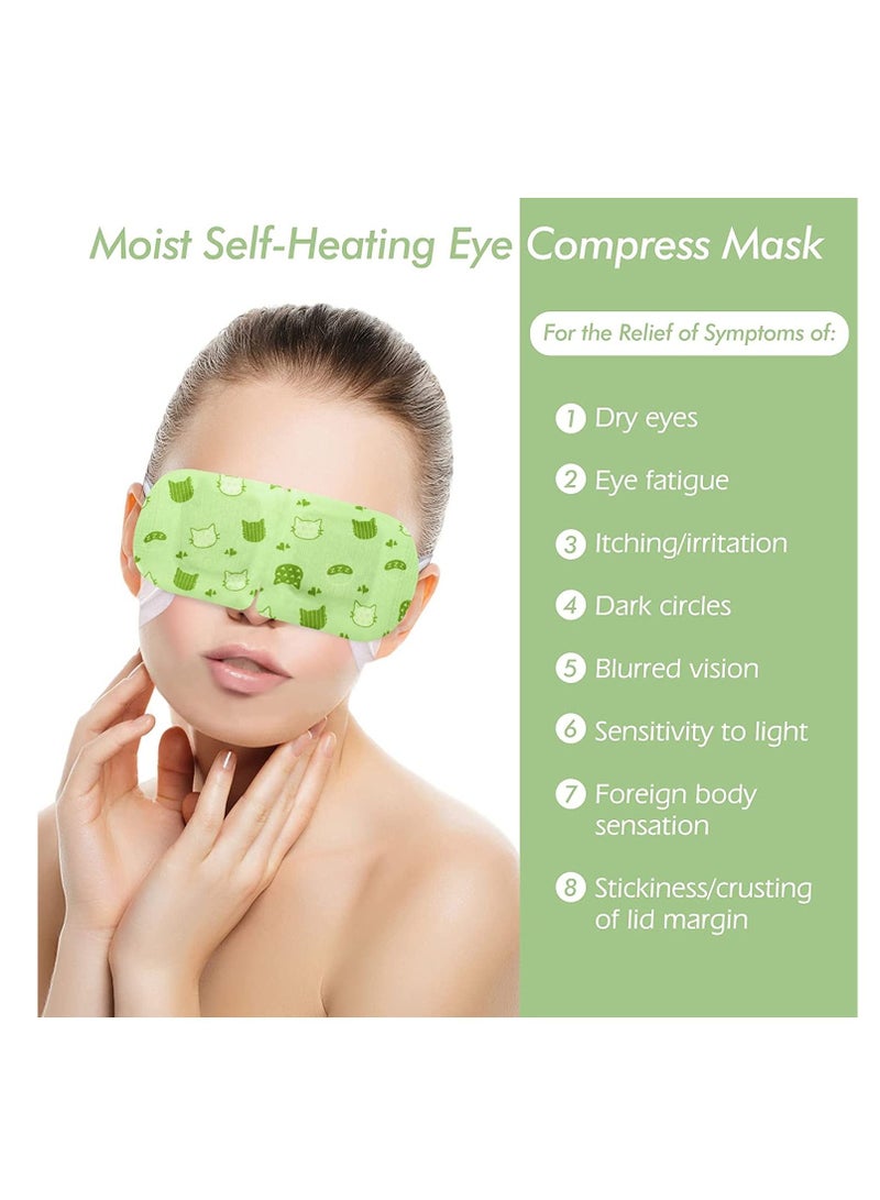 Heated Eye Mask 10 Packs Eye Masks for Dark Circles and Puffiness Dry Eyes Stress Relief Disposable Steam Eye Mask Works Better with Eye Cream Portable for Beauty Personal Care Unscented - Image 1