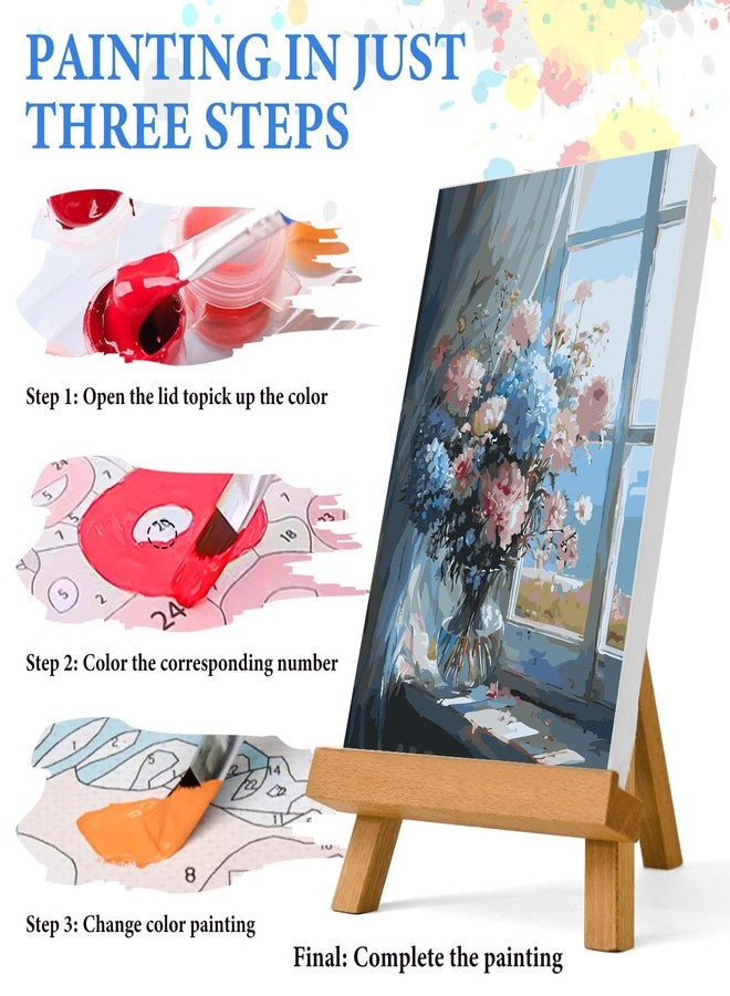 PRASIO Paint by Numbers Kit for Adults Beginner, Flowers Adult Paint by Number Kits on Canvas, DIY Acrylic Watercolor Oil Paint by Number for Adults for Home Decor Gift 16x20 Inch - Image 4