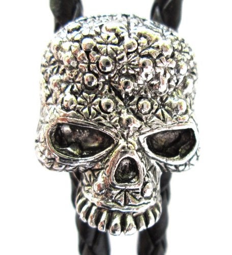 Dangerous Threads Western Bolo Tie Cast Jeweled Skull Ornament; 3-D detail - Image 2