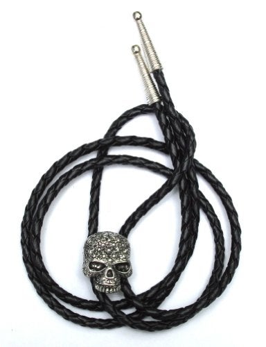 Dangerous Threads Western Bolo Tie Cast Jeweled Skull Ornament; 3-D detail - Image 1