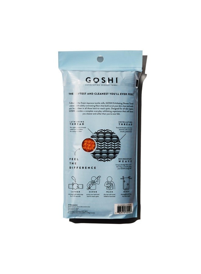 GOSHI Exfoliating Shower Towel - Rip-Resistant Exfoliating Washcloth For All Skin Types - Marigold Yellow - Made In Japan - Image 2