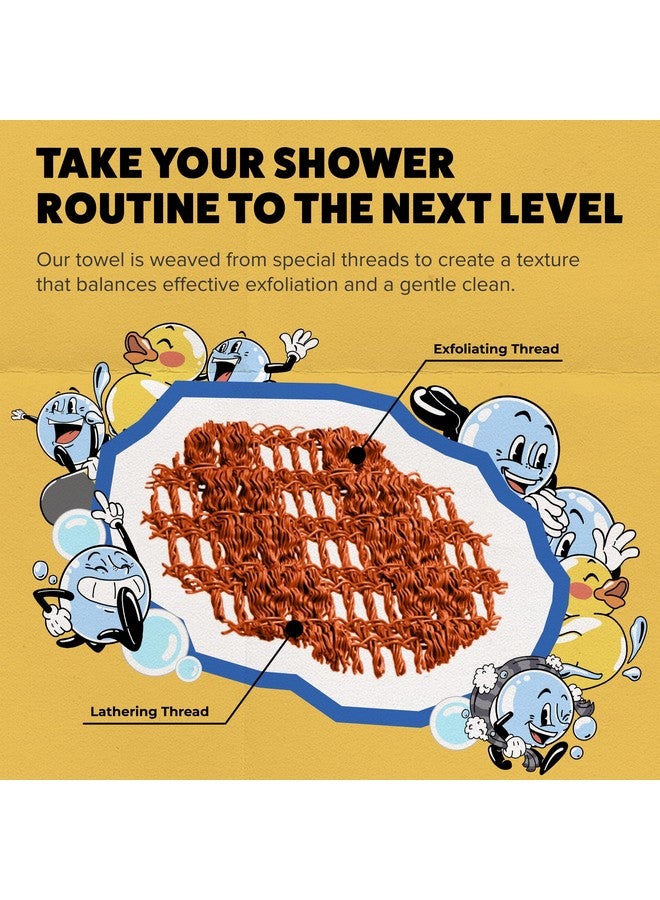 GOSHI Exfoliating Shower Towel - Rip-Resistant Exfoliating Washcloth For All Skin Types - Marigold Yellow - Made In Japan - Image 5