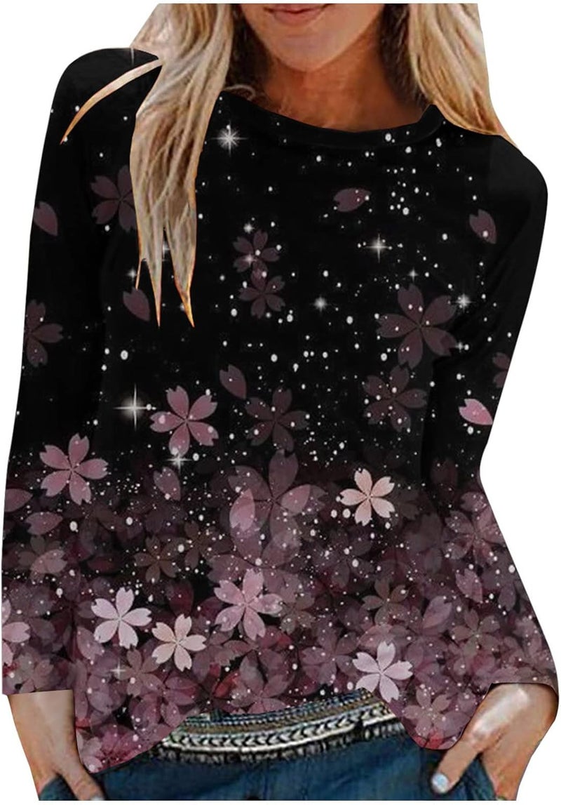 cheekyglo Crewneck Sweatshirt Women's Long Sleeve Blouse Casual Print Oversize Pullover Lightweight Loose Fall Tunic Tops - Image 1