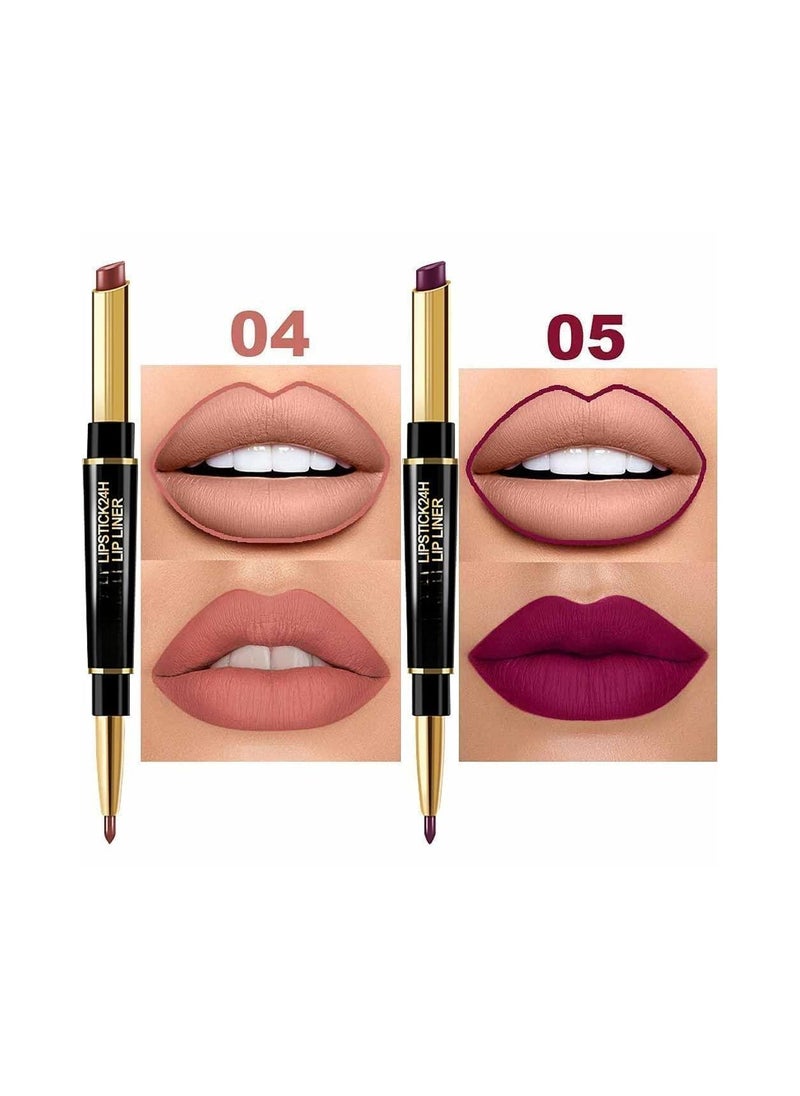 SYOSI 6 Pcs Lip Liner and Lipstick Set  - Image 4