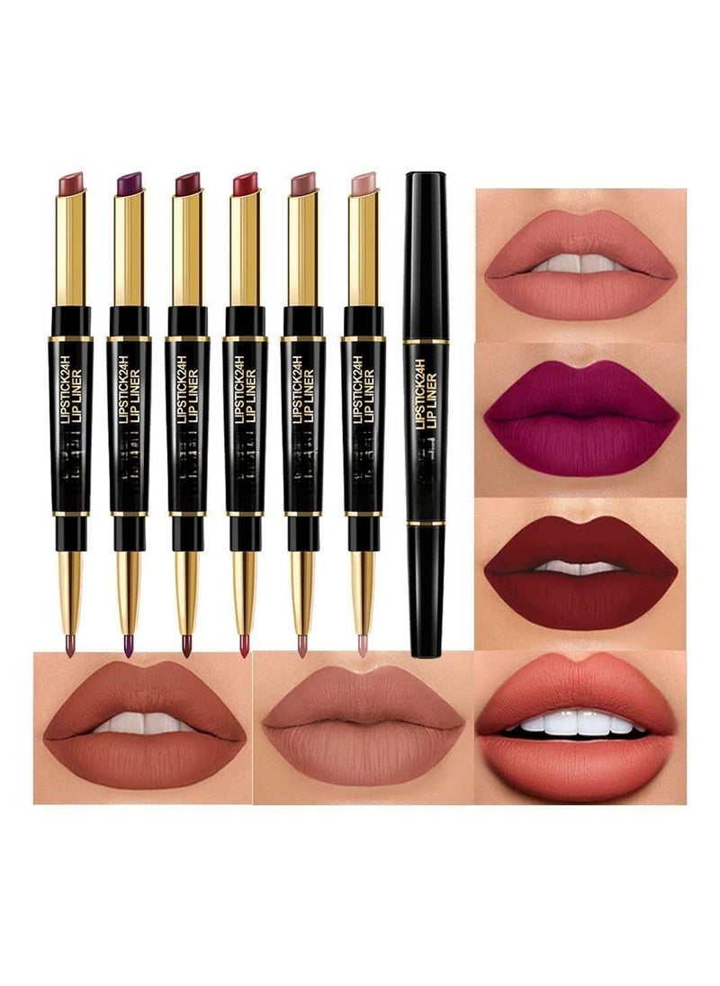 SYOSI 6 Pcs Lip Liner and Lipstick Set  - Image 2